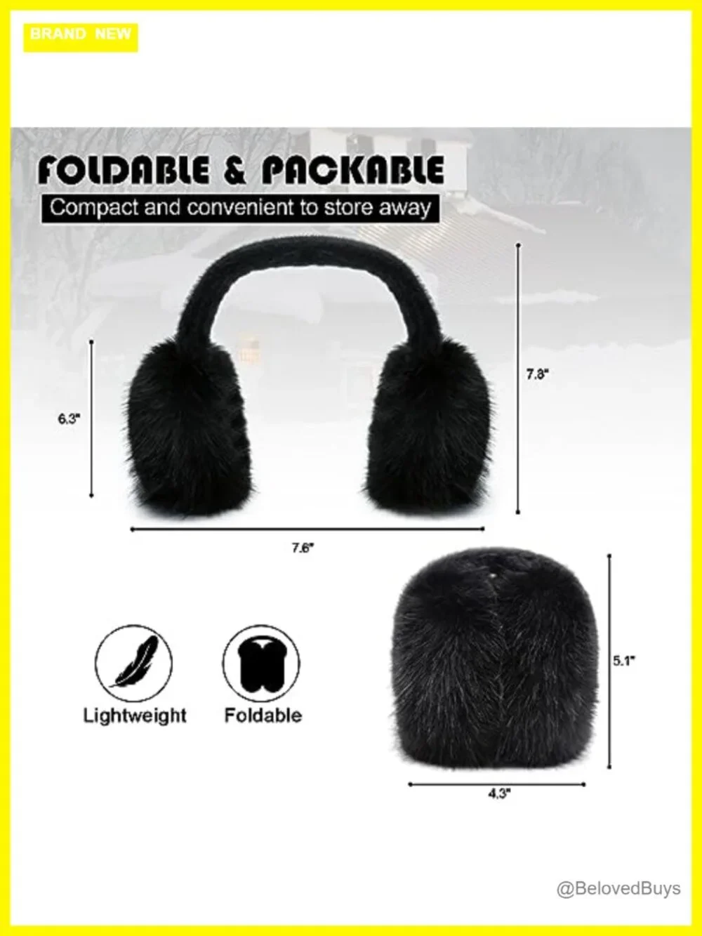 Fluffy Faux Fur Earmuffs Foldable Winter Ear Warmer Soft Covers